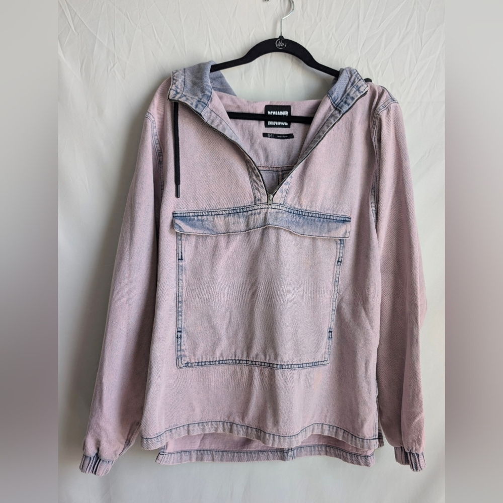 Reclaimed Vintage pink denim anorak hoodie